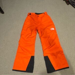 The North Face Orange Snow Pants Youth size Small - like new